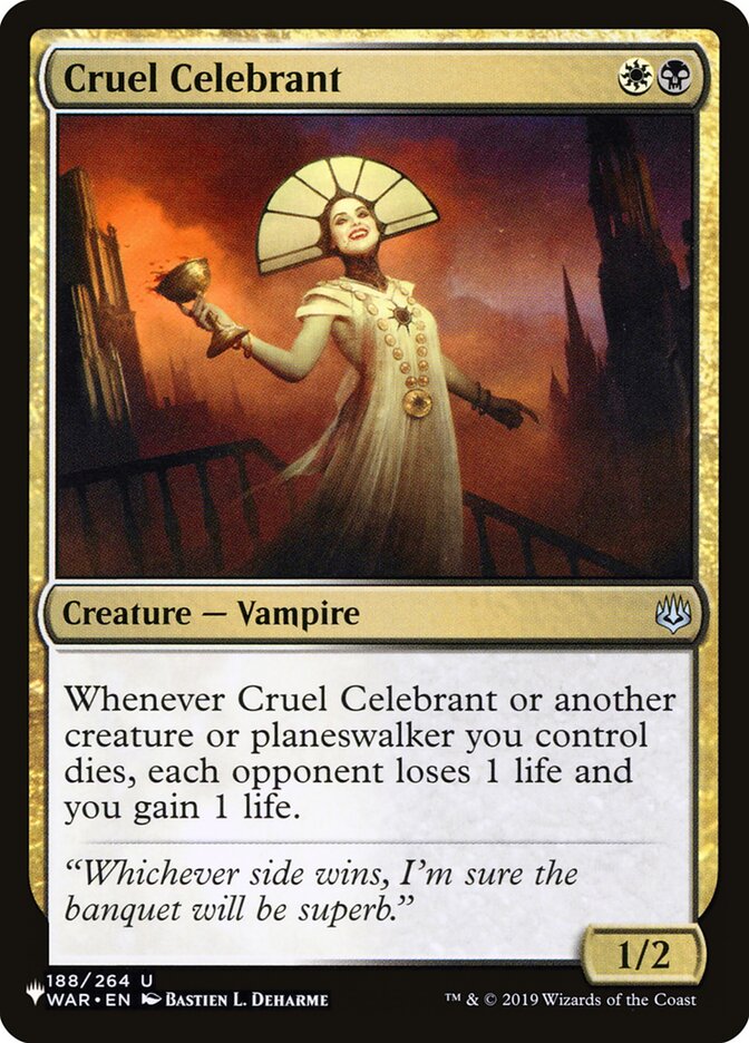 Cruel Celebrant [The List] | The Time Vault CA