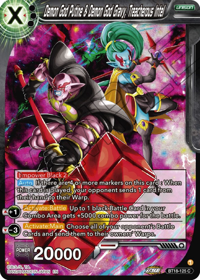 Demon God Putine & Demon God Gravy, Treacherous Intel (BT18-125) [Dawn of the Z-Legends] | The Time Vault CA