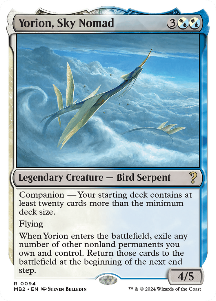 Yorion, Sky Nomad (White Border) [Mystery Booster 2] | The Time Vault CA