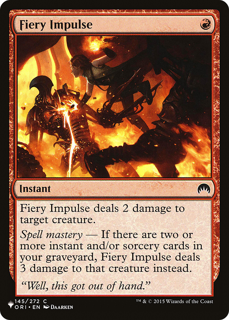 Fiery Impulse [The List] | The Time Vault CA