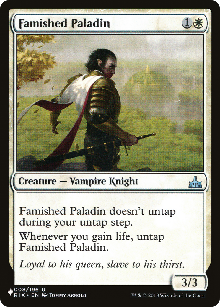 Famished Paladin [The List] | The Time Vault CA