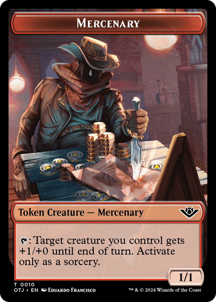 Mercenary // Golem Double-Sided Token [Outlaws of Thunder Junction Tokens] | The Time Vault CA