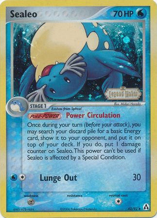 Sealeo (43/92) (Stamped) [EX: Legend Maker] | The Time Vault CA