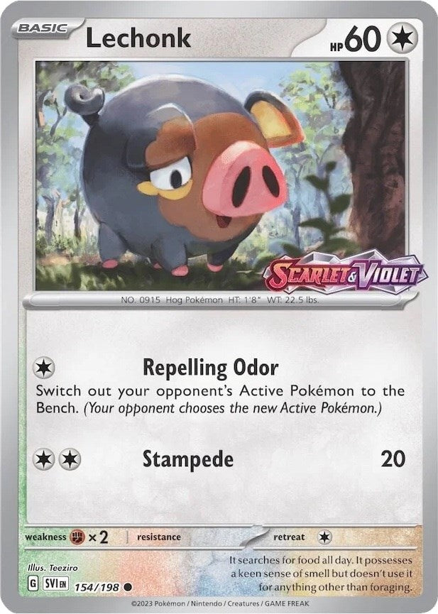 Lechonk (154/198) (Store Promo) [Scarlet & Violet: Black Star Promos] | The Time Vault CA