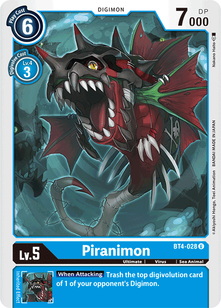 Piranimon [BT4-028] [Great Legend] | The Time Vault CA