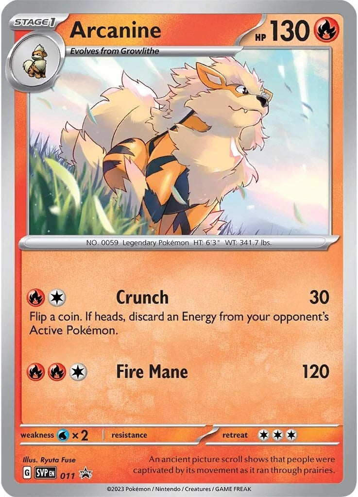 Arcanine (011) [Scarlet & Violet: Black Star Promos] | The Time Vault CA