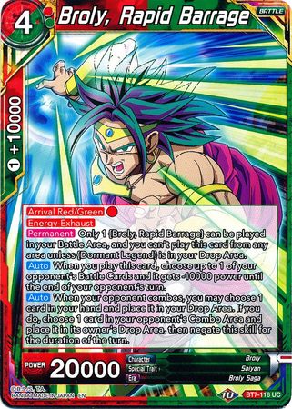 Broly, Rapid Barrage (BT7-116) [Assault of the Saiyans] | The Time Vault CA