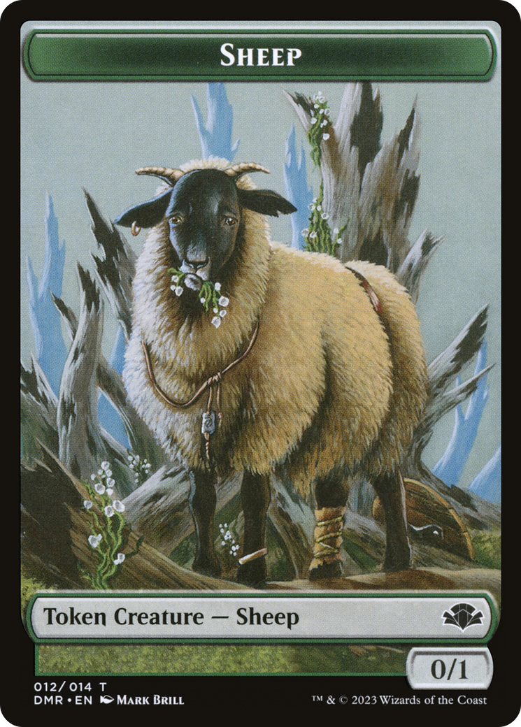 Sheep Token [Dominaria Remastered Tokens] | The Time Vault CA