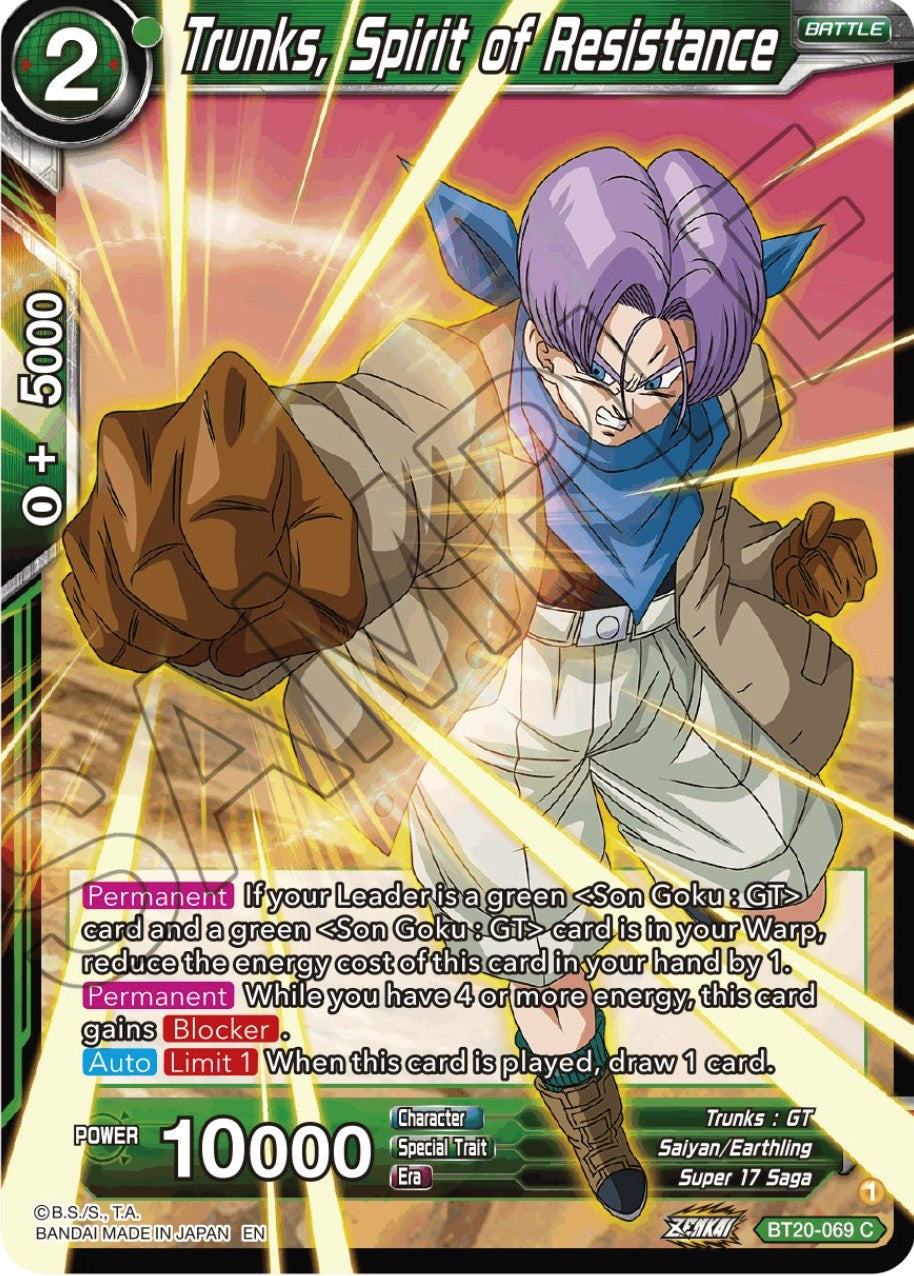 Trunks, Spirit of Resistance (BT20-069) [Power Absorbed] | The Time Vault CA