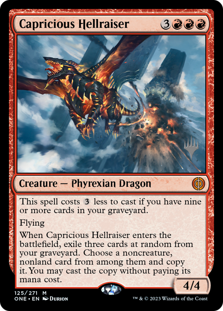Capricious Hellraiser (Promo Pack) [Phyrexia: All Will Be One Promos] | The Time Vault CA