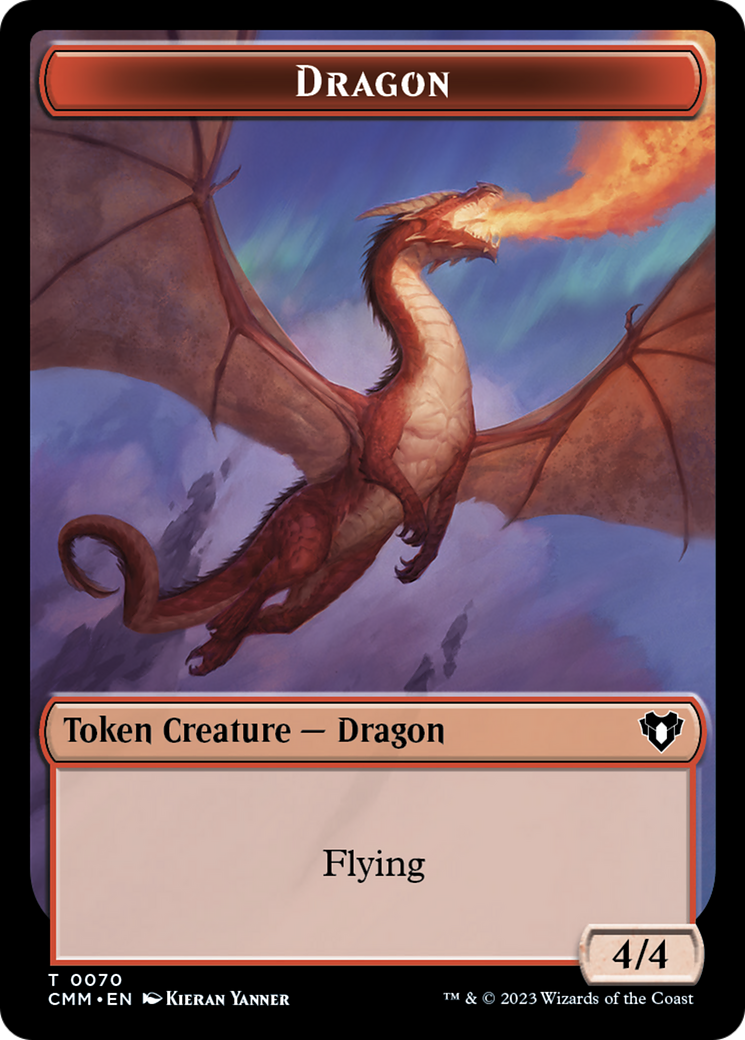 Dragon // Kor Ally Double-Sided Token [Commander Masters Tokens] | The Time Vault CA