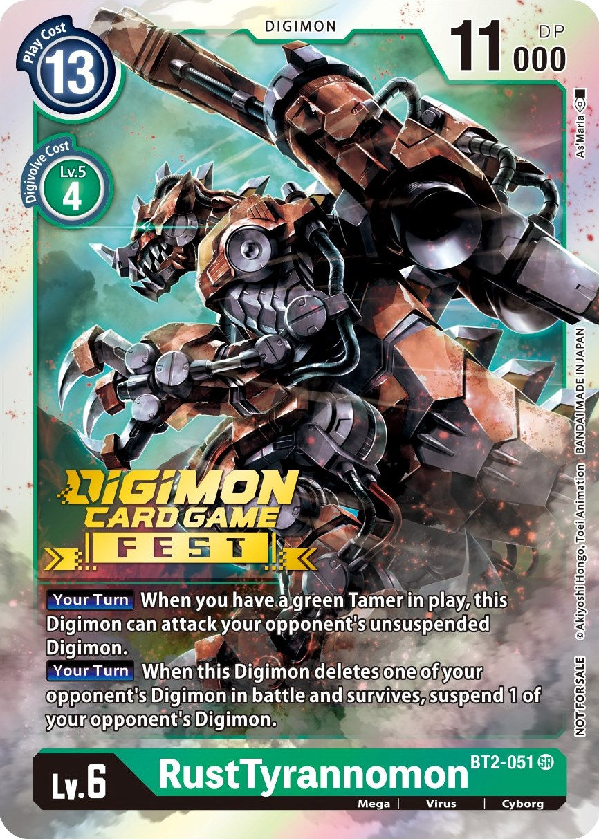 RustTyrannomon [BT2-051] (Digimon Card Game Fest 2022) [Release Special Booster Promos] | The Time Vault CA