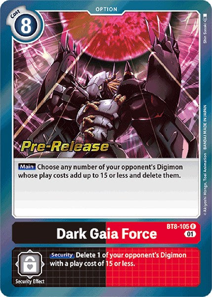 Dark Gaia Force [BT8-105] [New Awakening Pre-Release Cards] | The Time Vault CA