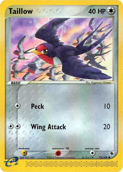Taillow (72/109) [EX: Ruby & Sapphire] | The Time Vault CA
