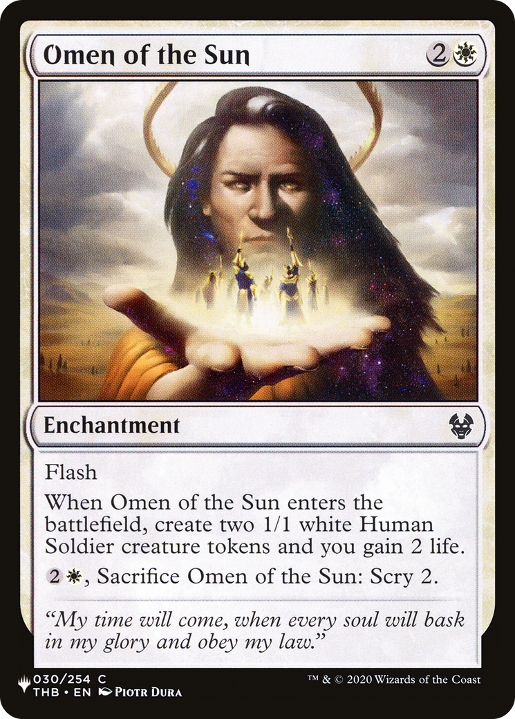 Omen of the Sun [The List] | The Time Vault CA