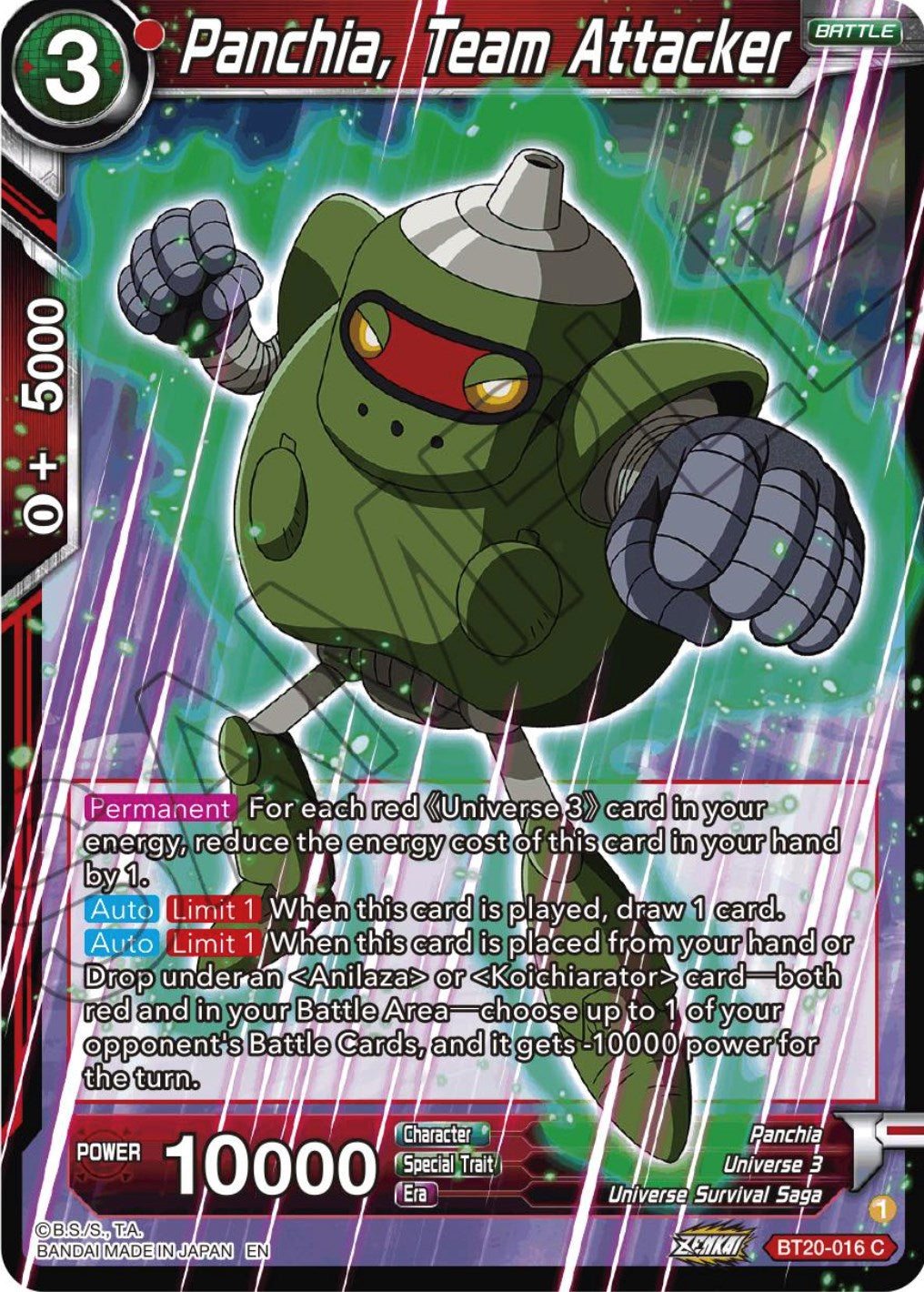 Panchia, Team Attacker (BT20-016) [Power Absorbed] | The Time Vault CA