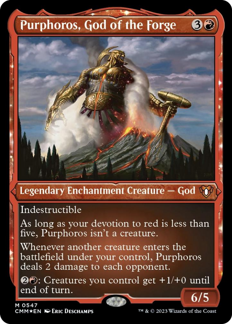 Purphoros, God of the Forge (Foil Etched) [Commander Masters] | The Time Vault CA