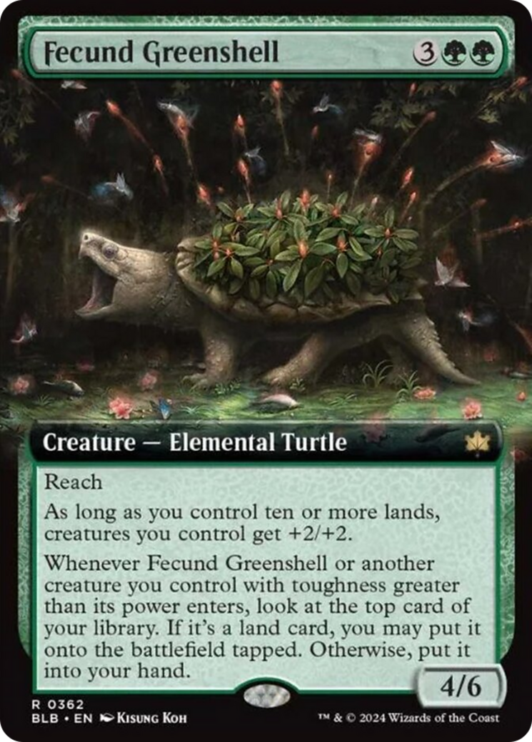 Fecund Greenshell (Extended Art) [Bloomburrow] | The Time Vault CA