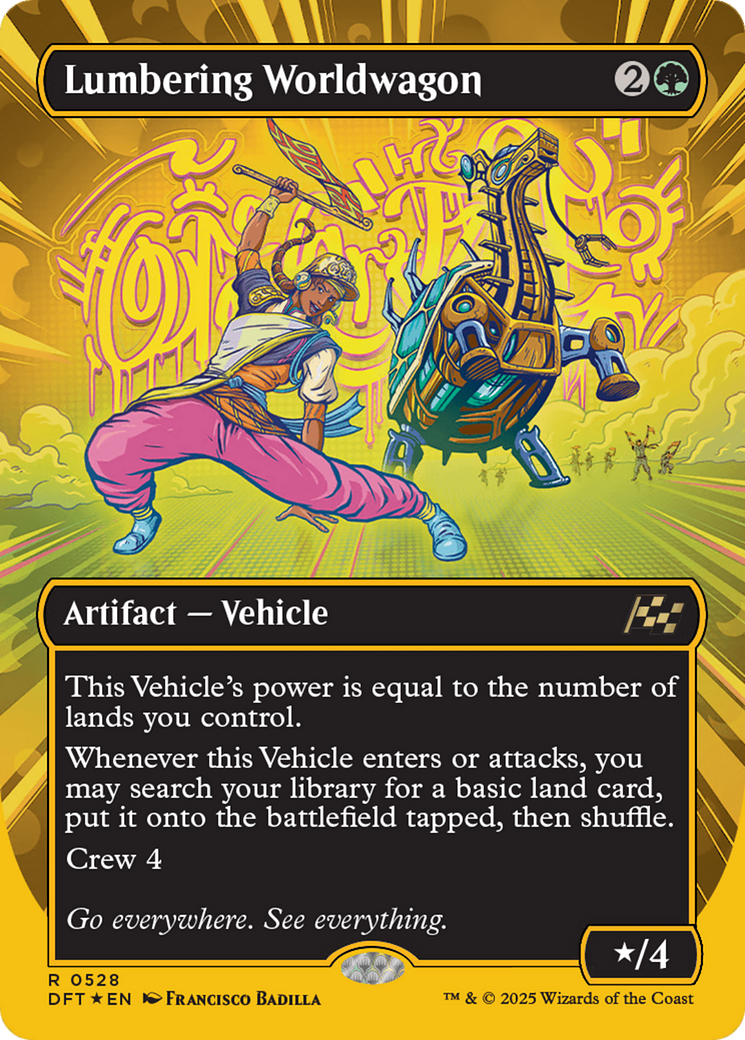 Lumbering Worldwagon (Borderless) (First-Place Foil) [Aetherdrift] | The Time Vault CA