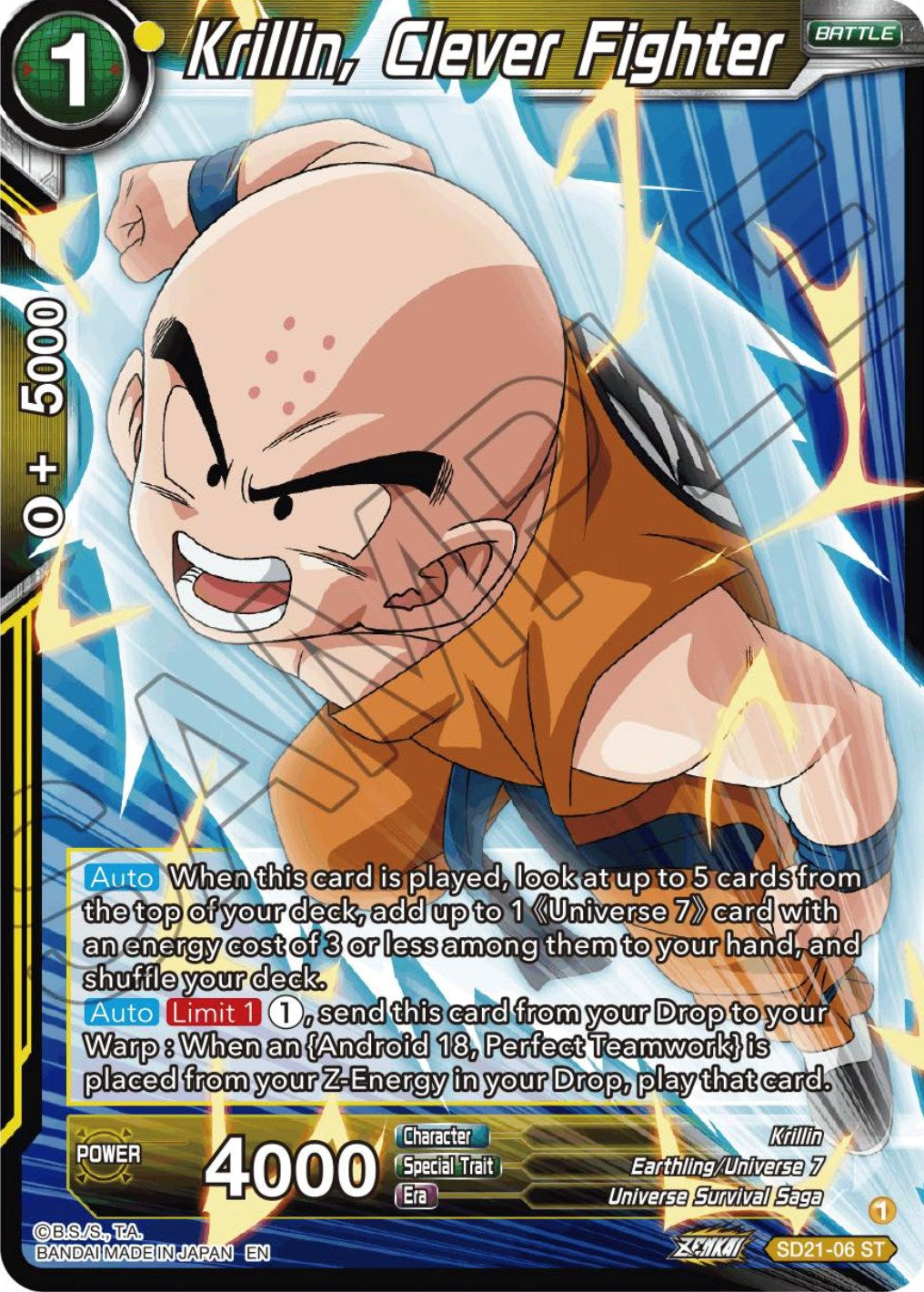 Krillin, Clever Fighter (Starter Deck Exclusive) (SD21-06) [Power Absorbed] | The Time Vault CA