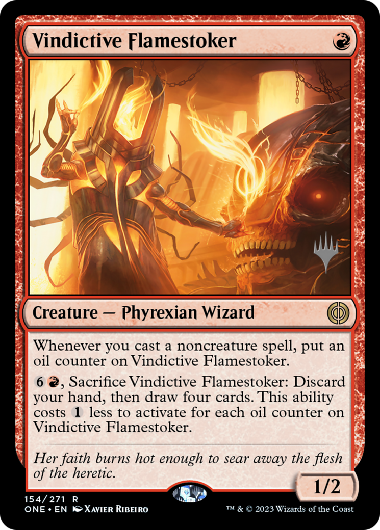 Vindictive Flamestoker (Promo Pack) [Phyrexia: All Will Be One Promos] | The Time Vault CA