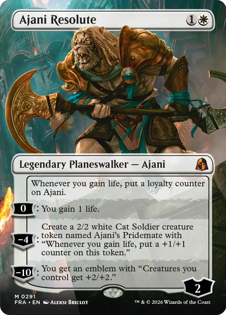Ajani Resolute (Borderless) [Reality Fracture] | The Time Vault CA