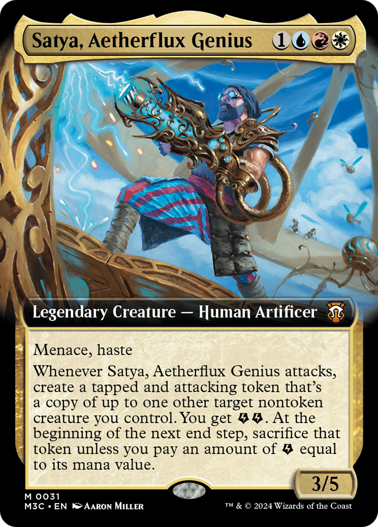 Satya, Aetherflux Genius (Extended Art) [Modern Horizons 3 Commander] | The Time Vault CA