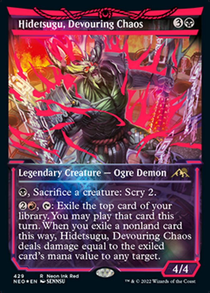 Hidetsugu, Devouring Chaos (Neon Ink Red) [Kamigawa: Neon Dynasty] | The Time Vault CA