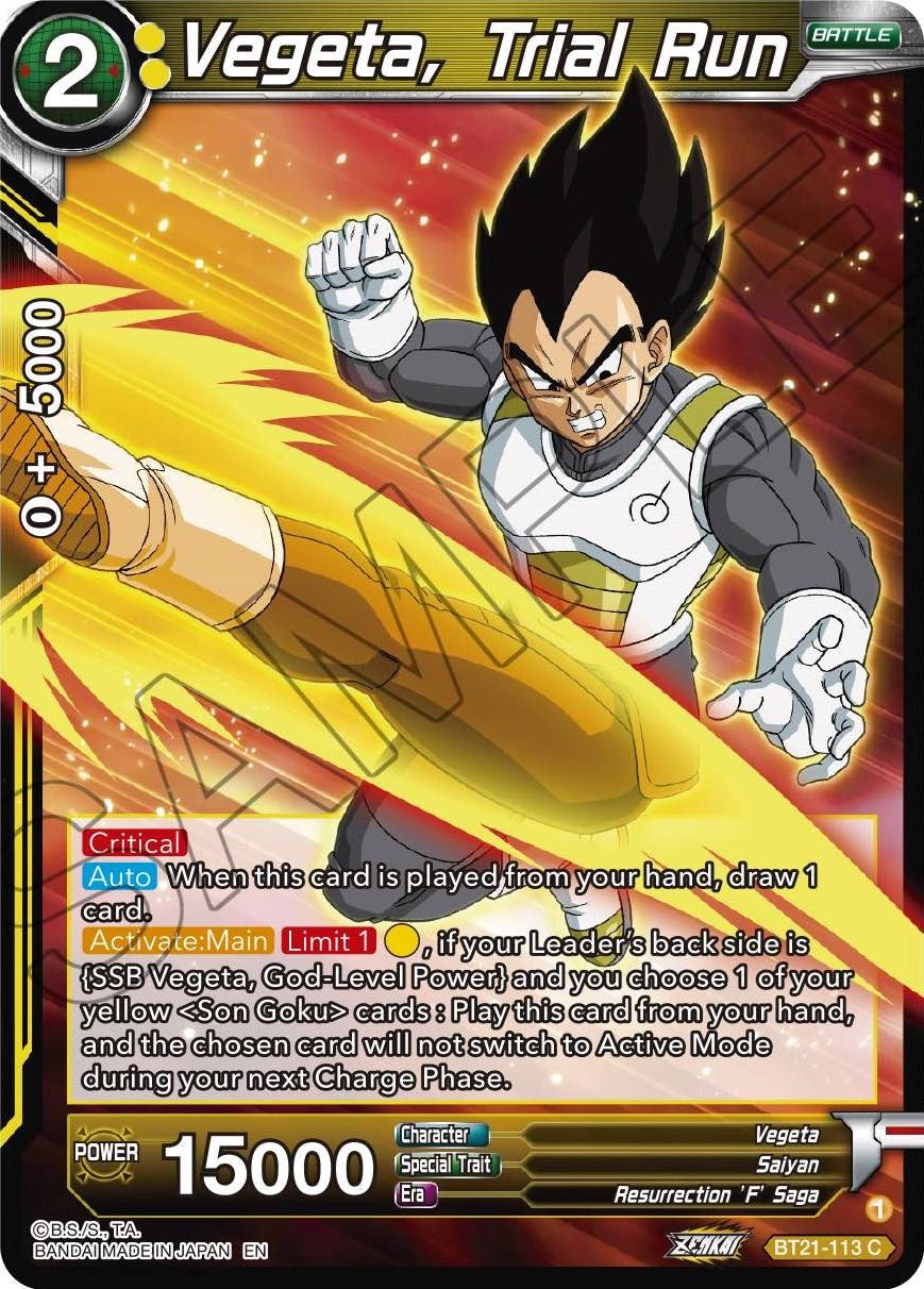 Vegeta, Trial Run (BT21-113) [Wild Resurgence] | The Time Vault CA