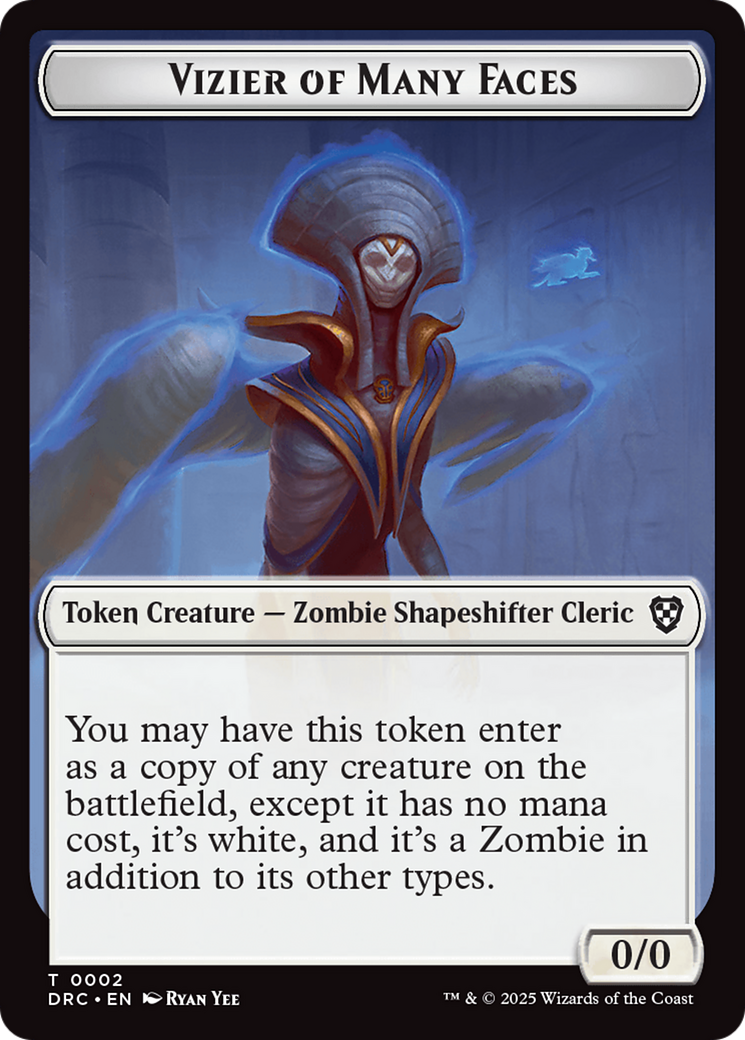 Angel of Sanctions // Vizier of Many Faces Double-Sided Token [Aetherdrift Commander] | The Time Vault CA