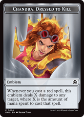 Human (0014) // Emblem - Chandra, Dressed to Kill Double-Sided Token [Innistrad Remastered Tokens] | The Time Vault CA