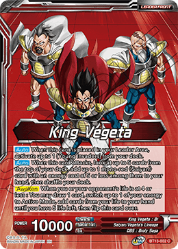 King Vegeta // King Vegeta, Head of the Saiyan Rebellion (Common) (BT13-002) [Supreme Rivalry] | The Time Vault CA