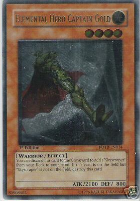 Elemental Hero Captain Gold [FOTB-EN014] Ultimate Rare | The Time Vault CA