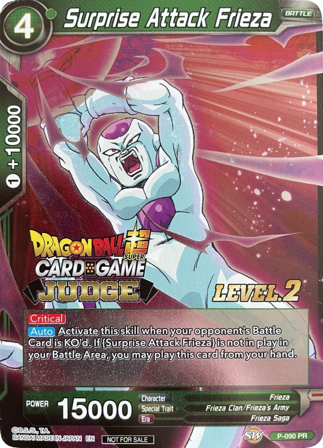 Surprise Attack Frieza (Level 2) (P-090) [Judge Promotion Cards] | The Time Vault CA