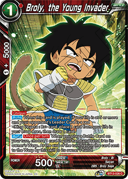 Broly, the Young Invader (Common) (BT13-026) [Supreme Rivalry] | The Time Vault CA