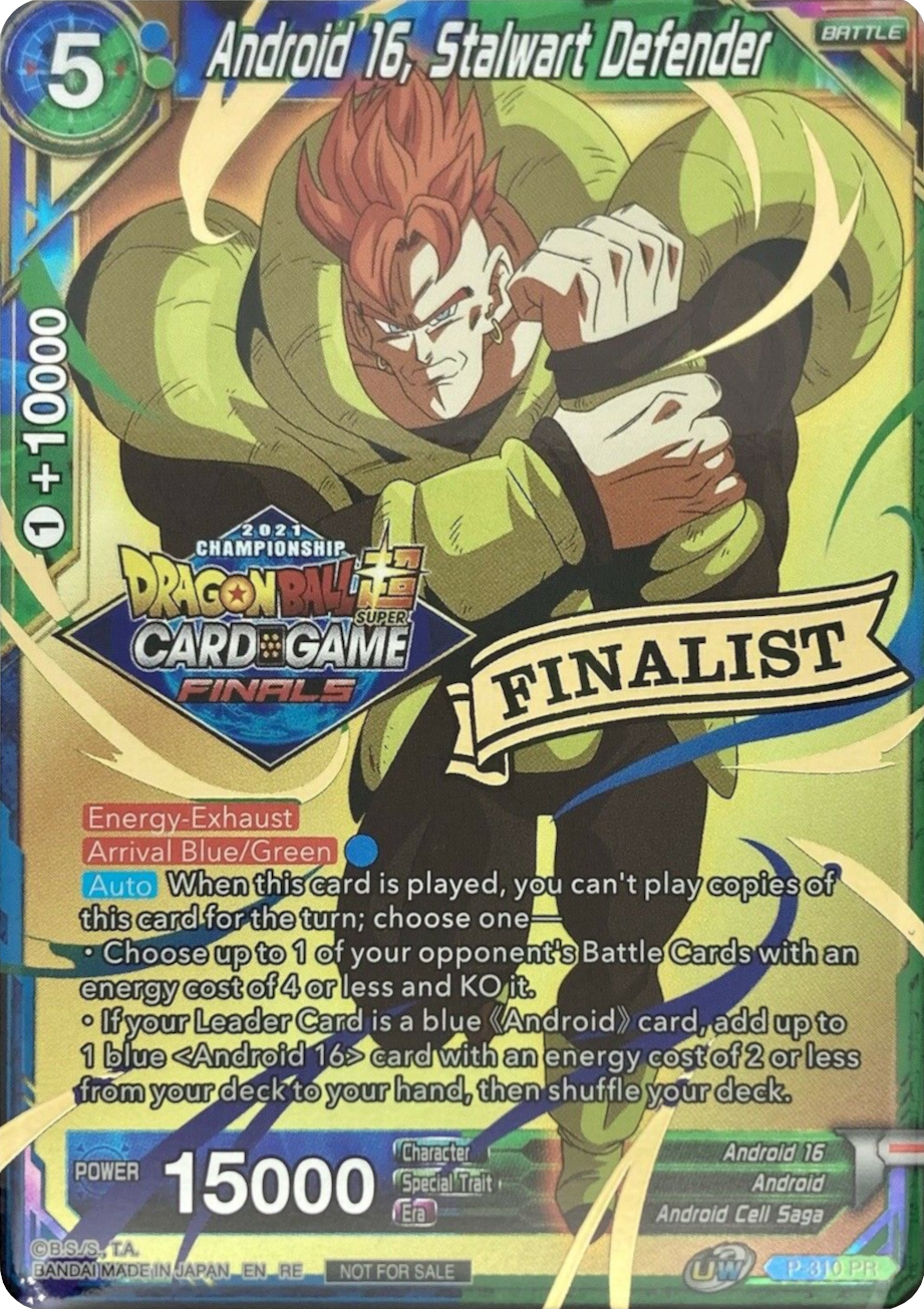 Android 16, Stalwart Defender (2021 Tournament Pack Vault Set - Finalist Gold Stamped) (P-310) [Tournament Promotion Cards] | The Time Vault CA
