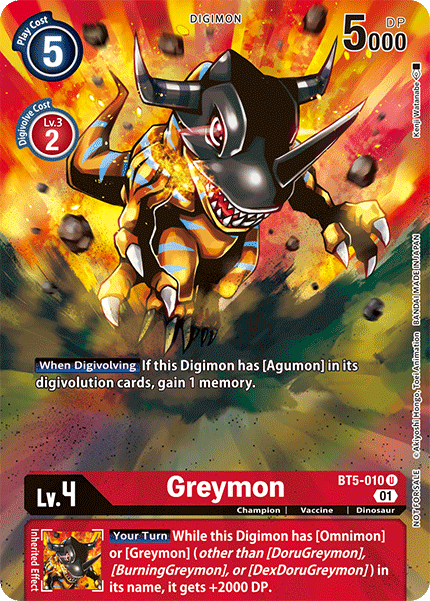 Greymon [BT5-010] (Premier Event) [Battle of Omni Promos] | The Time Vault CA