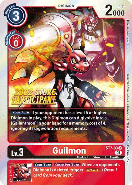 Guilmon [ST7-03] (2022 Store Participant) [Starter Deck: Gallantmon Promos] | The Time Vault CA