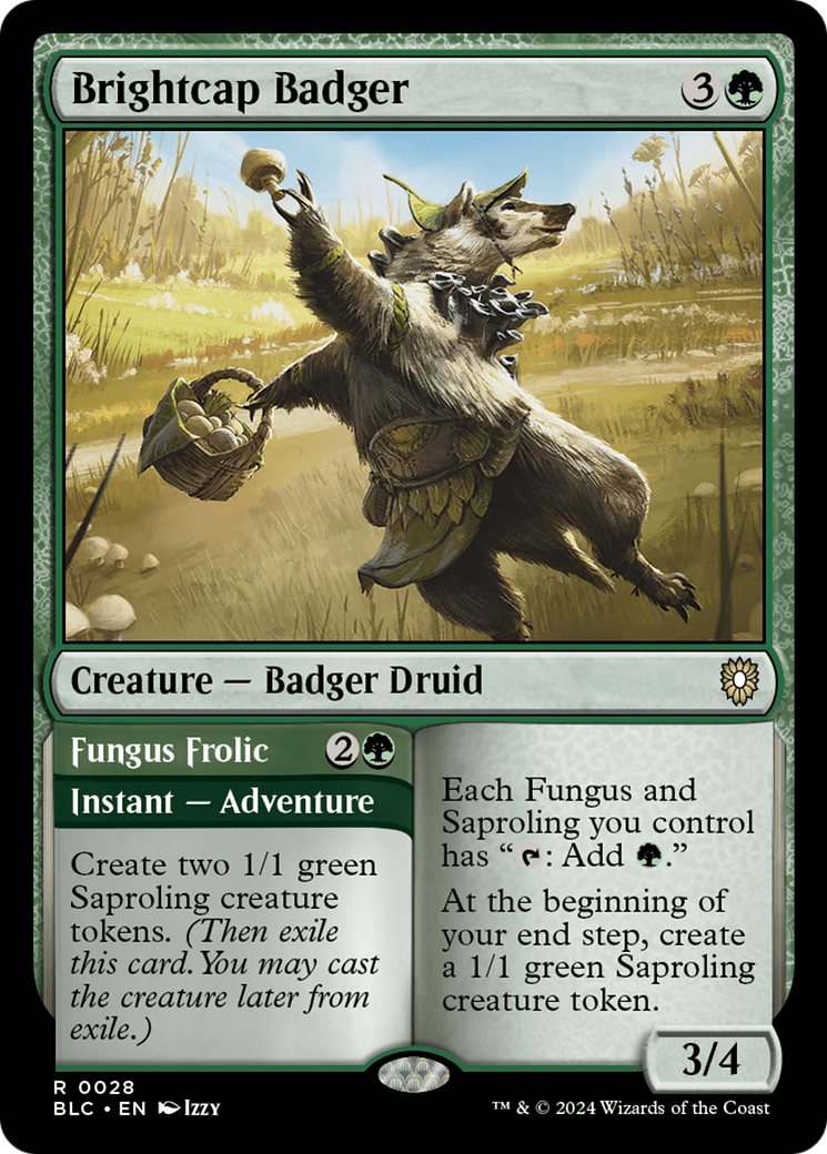 Brightcap Badger // Fungus Frolic [Bloomburrow Commander] | The Time Vault CA
