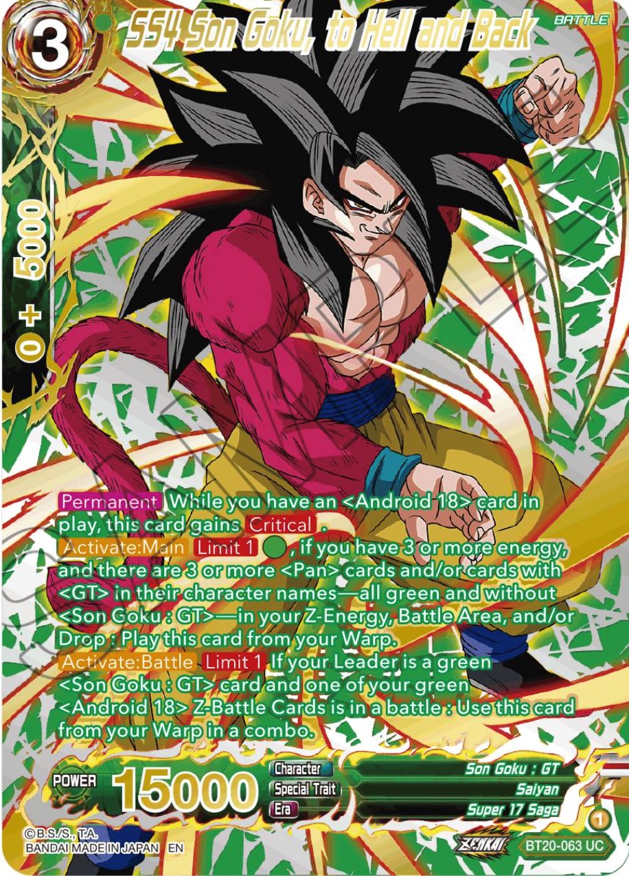 SS4 Son Goku, to Hell and Back (Gold-Stamped) (BT20-063) [Power Absorbed] | The Time Vault CA