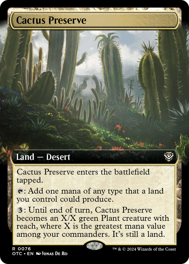 Cactus Preserve (Extended Art) [Outlaws of Thunder Junction Commander] | The Time Vault CA