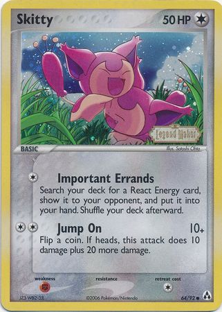 Skitty (64/92) (Stamped) [EX: Legend Maker] | The Time Vault CA