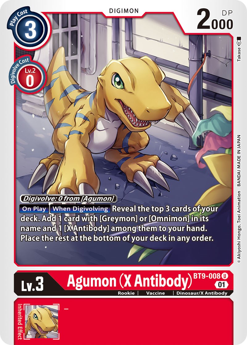 Agumon (X Antibody) [BT9-008] [X Record] | The Time Vault CA