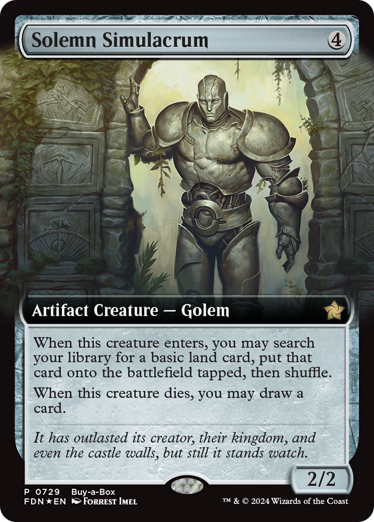 Solemn Simulacrum (Extended Art) (Buy-A-Box) [Foundations Promos] | The Time Vault CA