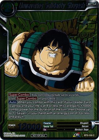 Unwavering Solidarity Shugesh (Metallic Foil) (Event Pack 2018) (BT3-100) [Promotion Cards] | The Time Vault CA