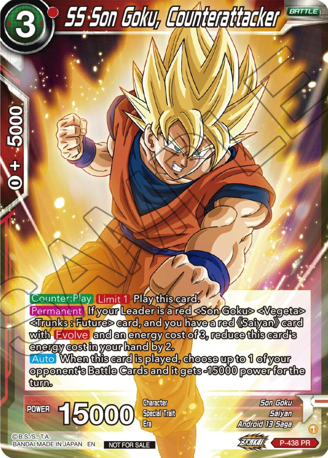 SS Son Goku, Counterattacker (Zenkai Series Tournament Pack Vol.2) (P-438) [Tournament Promotion Cards] | The Time Vault CA