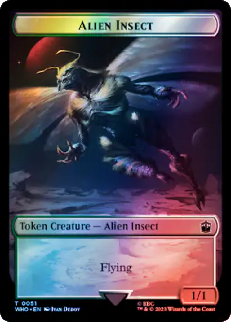 Alien Angel // Alien Insect Double-Sided Token (Surge Foil) [Doctor Who Tokens] | The Time Vault CA