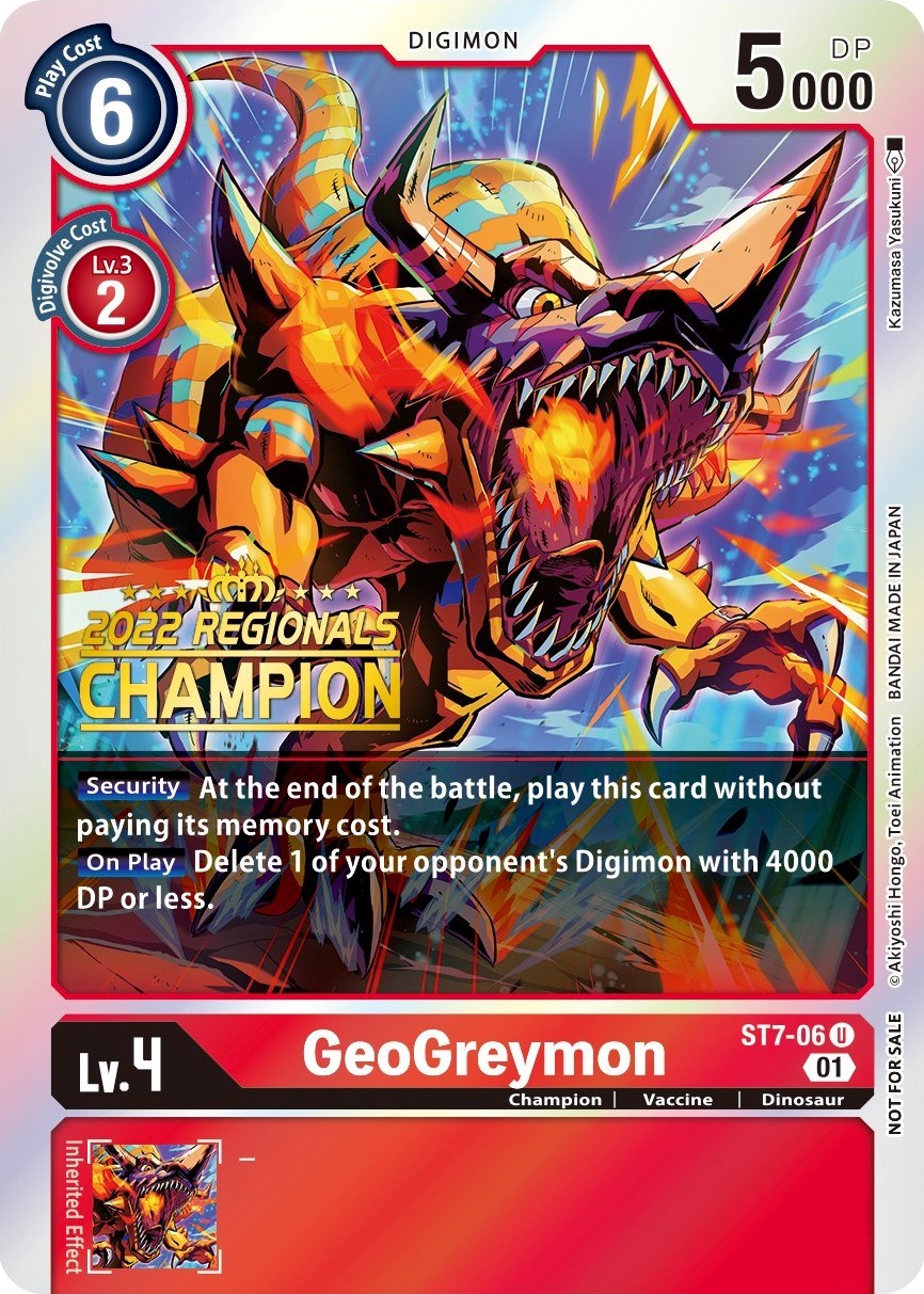 GeoGreymon [ST7-06] (2022 Championship Offline Regional) (Online Champion) [Starter Deck: Gallantmon Promos] | The Time Vault CA