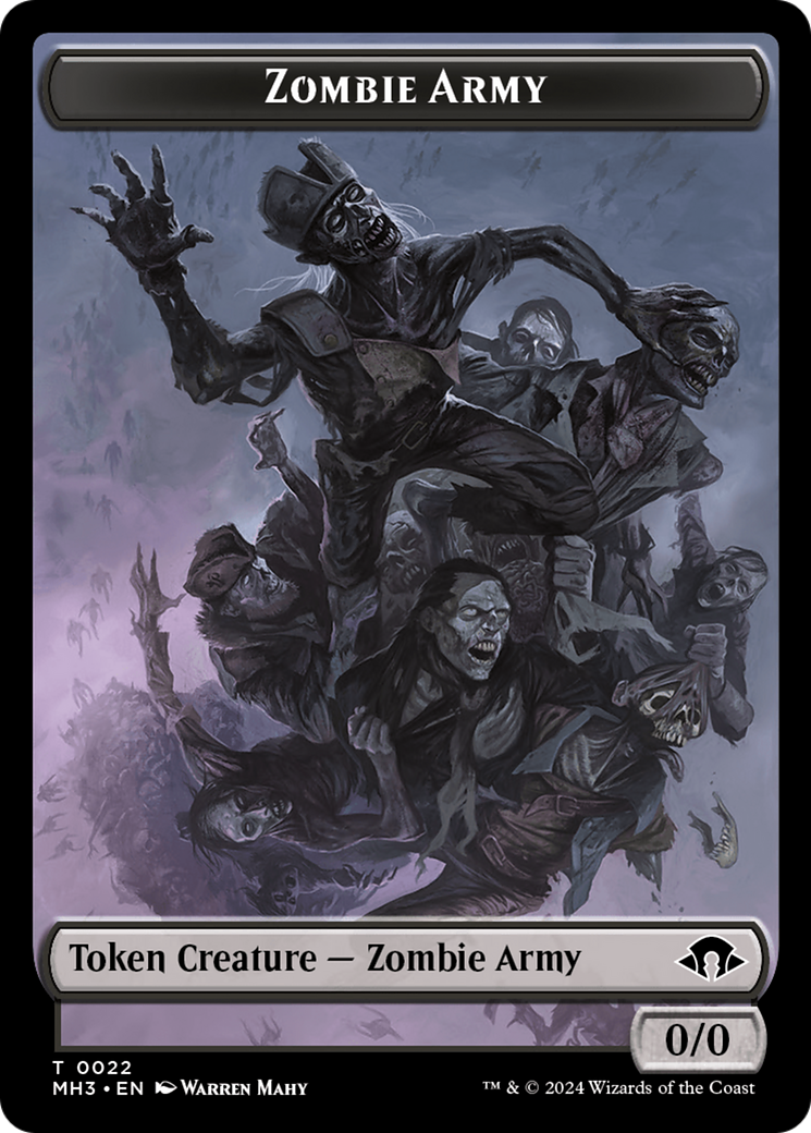 Eldrazi Spawn // Zombie Army Double-Sided Token [Modern Horizons 3 Tokens] | The Time Vault CA