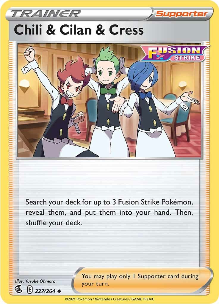 Chili & Cilan & Cress (227/264) [Sword & Shield: Fusion Strike] | The Time Vault CA